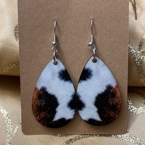 Cowhide print earrings